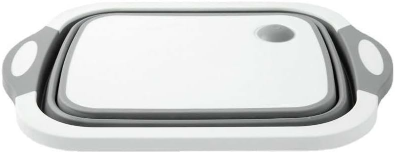 Miniatura 4 de Cubo y bandeja de corte 2 en 1 Tabla de cortar todo en uno con almacenamiento plegable Tabla de cortar y cesta que ahorra espacio combo-Tabla de