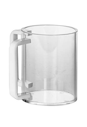Judaica Place Lucite Hand Washing Cup for Netilat Yadayim, Dual Handle Wash Cup for the Jewish Ritual - White and Clear
