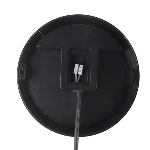 18W LED 4000K IP65 Flush Wall Ceiling Mounted Round Bulkhead Light Fitting with Motion Sensor PIR for Indoor,Outdoor,Bath,Office,Hallway,Corridor,Utility,Garden,Shed,Workshop, Black - Improved Version
