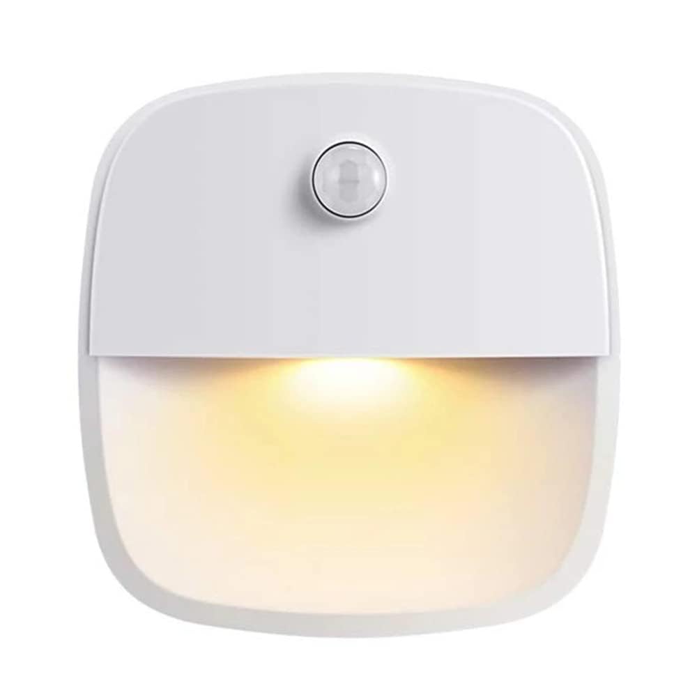 Lnjbabao White Stick-On Night Light Motion Sensor Night Light Motion Sensor Lights Indoor Battery Light For Cupboard Wardrobe Shelf Toilet Stairs Warm