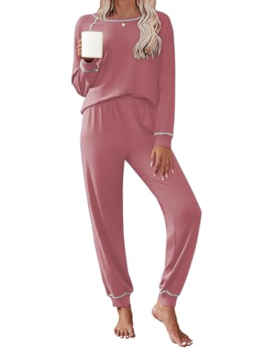Image of Ekouaer Pajamas Set for Women Soft Comfy Pjs Sets Long Sleeve Sleepwear Loungewear S-XXL