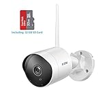 Outdoor Security Camera - HD 1080P Bullet Camera 2.4G IP66 Waterproof 50ft Night Vision Home Surveillance IP Camera Two-Way Audio, Motion Detection Alarm/Recording, Including 32GB SD Card