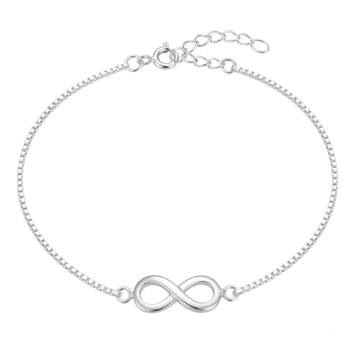 Image of Parnika 925 Pure 92.5 Sterling Silver Infinity Rakhi Bracelet for Brother | Hallmarked Silver Raksha Bandhan Rakhi | Premium Adjustable Rakhi Gift