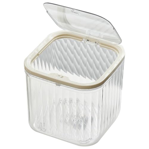 Mini basurero con tapa transparente para escritorio