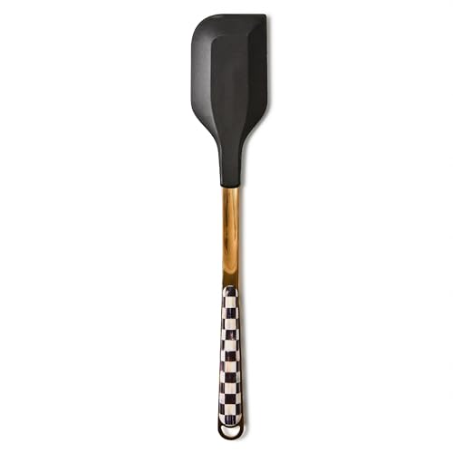 MACKENZIE-CHILDS Silicone Spatula, Black-and-White Courtly Check
