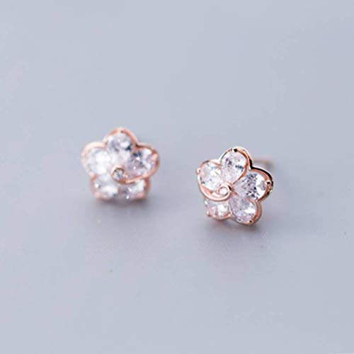Boucles d'oreilles fleurs S925 anti allergie et diamant fin éclatant