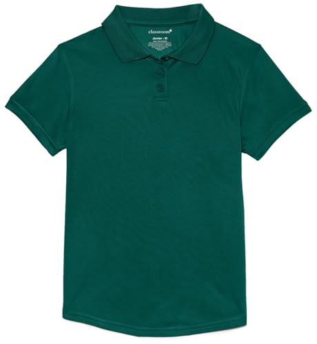 Classroom Uniforms Little Girls Girls Fit Moisture Wicking Polo Shirt sos Hunter Green S