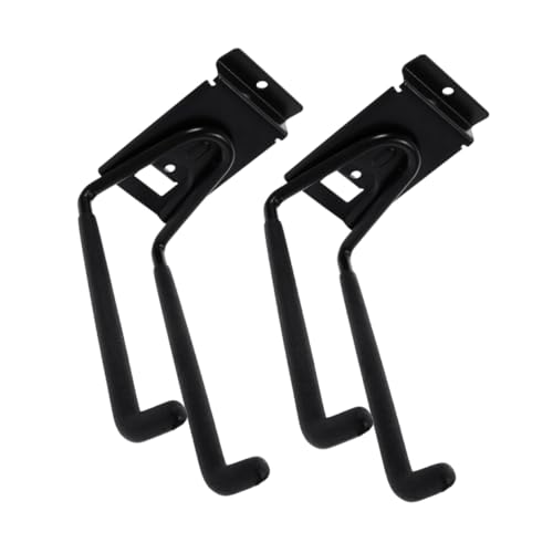 YOSADIER 2 Piezas gancho de garaje soporte para herramientas colgadores de garaje gancho de servicios públicos al aire libre colgador de pared Perchas de garaje para pared planchar Black