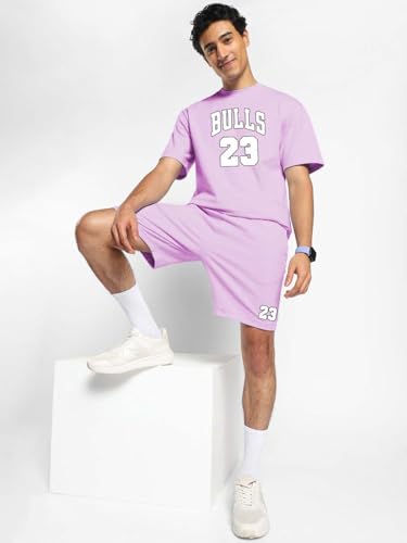 Image of Vogaan Men's T-Shirt and Shorts Set | Pyjama Set for Men | Co-ord Set | Cotton Printed Top & Shorts Night Suits Set