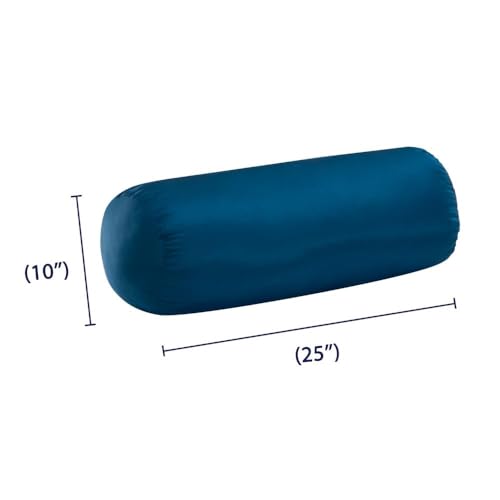 Image of Wakefit Soft Bolster Pillow | Set of 2 | 25x10 Inch | Hollow Fiber Filling & 100 GSM Peach Finished Fabric | Machine Washable Pillow | for Bed, Sofa & Diwan | Teal