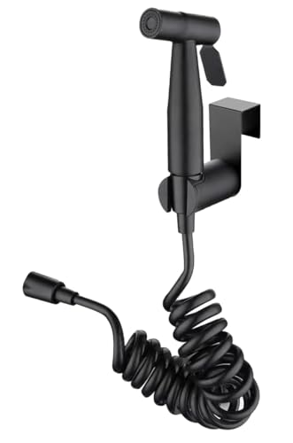 QEENLOCK Kit complet douchette WC en acier inoxydable, pulvérisateur de bidet portable avec crochet pour réservoir d'eau, tuyau télescopique flexible de 150...