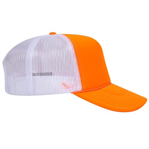 Image of OTTO Polyester Foam Front 5 Panel High Crown Mesh Back Trucker Hats in 97, Bulk, Wholesale