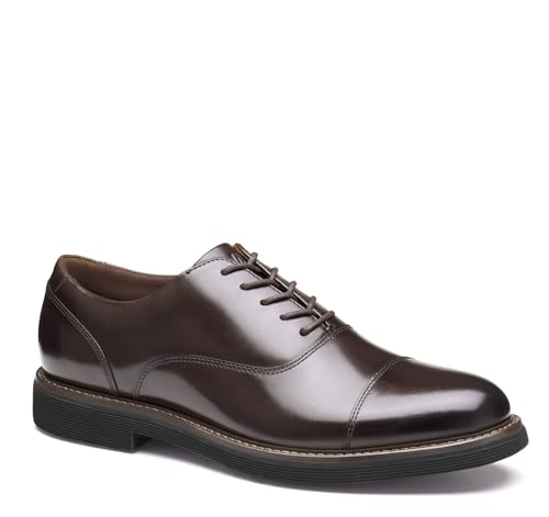Johnston & Murphy Men's Tyson Cap Toe Oxford, Mahogany Full Grain, 11 M