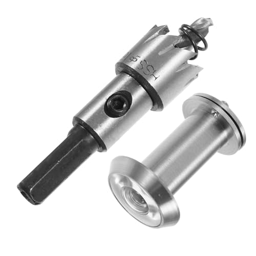 HOMSFOU 1 set di barre anti-leva, per spioncino inverso, spioncino per garage, privacy, in acciaio inox, con chiavistello e fermi per porte scorrevoli, prolunga per porta, punta scorrevole, colore