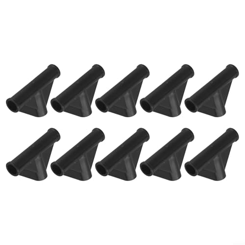 Vasiumic Lot de 10 connecteurs en T de 19 mm ID pour tentes de camping, lits pour animaux domestiques, supports de jardin – Clips de fixation en plastique à 3 voies (noir)