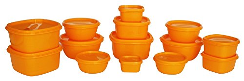 Image of Princeware SF Plastic Storage Container Set, 14-Pieces, Orange