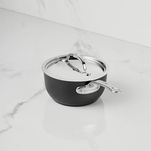 Image of Hestan TITUM Fusion 2 Quart Nonstick Saucepan with Lid, Double Impact Stainless Steel Base & Aluminum Body, Induction Compatible, Made without PFOAs