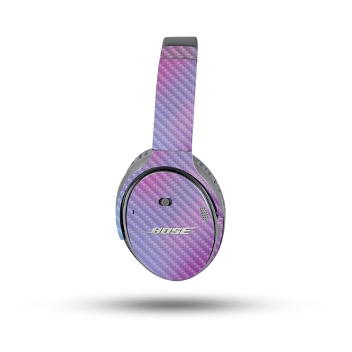 Image of MightySkins Carbon Fiber Skin Compatible with Bose QuietComfort 35 II Headphones - Purple Fog | Protective, Durable Textured Carbon Fiber Finish | Easy to Apply