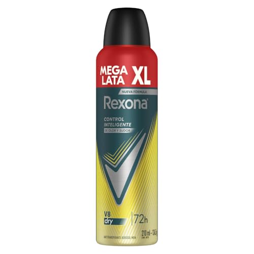 REXONA MEN Antitranspirante XL en Aerosol V8, desodorante para hombre con 72 horas de protección contra el sudor y el mal olor 210 ml