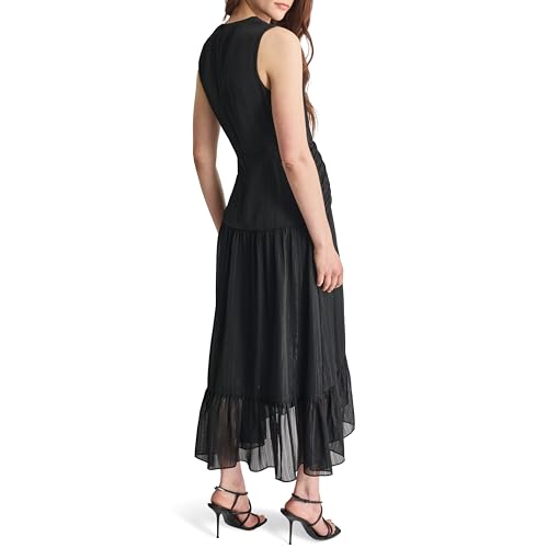 Image of DKNY Womens V-Neck Twist Front Sleeveless Dress
