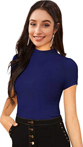 Image of Dream Beauty Fashion Women's Half Sleeve Round High Neck Top Elegant Casual Tee, Pack of 2-23 inch inches (Combo-Tripta Tiger)