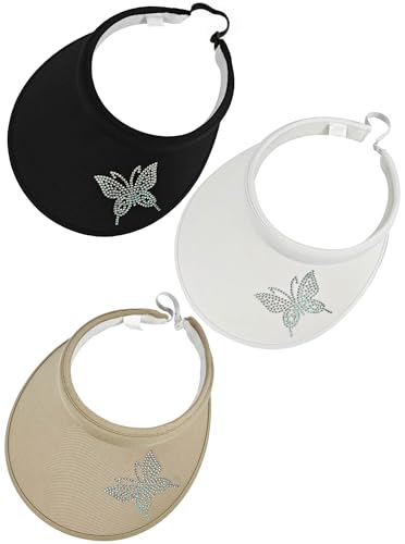 3 Pack de Visera para Mujer con Rhinestones Brillantes miniatura 1