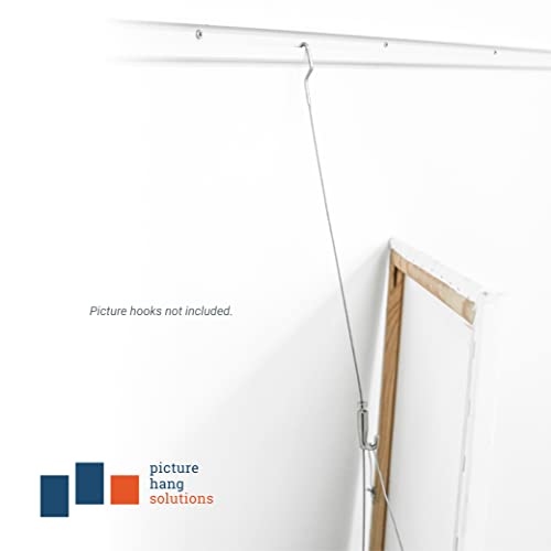 Image of Steel Picture Hanging Cord 2mm Diameter 72-Inch with Large Hook - Compatible with TR101 Wall Track Picture Hanging System - Supports Up to 28 lbs - 5 Pack