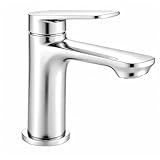 BELZ High Quality Brass Bathroom Basin Mixer Tap, Chrome Finish Single Lever Tap with Ceramic Cartridge, Water Saving, G1/2 Standard Single Hole Installation