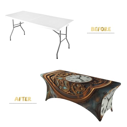 Nappe élasthanne steampunk lavable et infroissable pour table buffet - 5