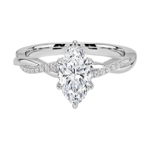 1 Ct-5 Ct Moissanite Wedding Ring for Women, Engagement & Anniversary Ring with Hidden Halo Twisted Vine in 925 Sterling Silver or 10K 14K 18K Solid Gold Gift for Her