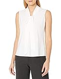 Kasper Women's Sleeveless Tie Neck Top, White, M