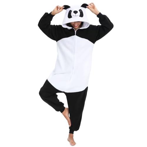LABULA Unisexe Adulte Grenouillère Anime Cosplay Costume Onesie Jumpsuit Pyjama à Capuche,Panda,L