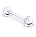 CrazyPiercing Transparent Ball and Barbell Clear Tongue Ring Retainer 14G or Nipple Ring (8 PCS)