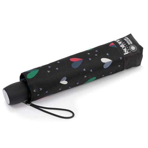 ISOTONER Guarda-chuva adulto misto dobrável UPF 50+ proteção UV - ultra repelente de água, Coração brilhante