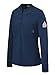 Bulwark Flame Resistant Long Sleeve Tagless Henley Shirt, Navy, X-Large