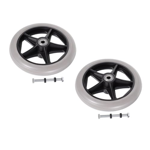 BCOATH 2pcs Wheelchair Front Wheel Replacement Caster Wheel 6 Inches Non-Slip Sturdy Wheelchair Accessory for Indoor/Outdoor Use