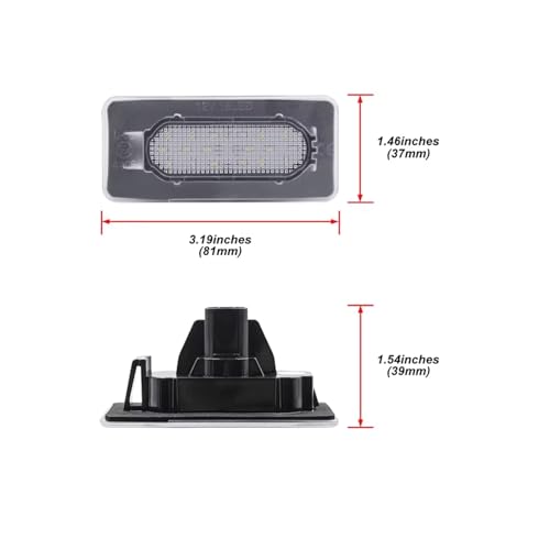 Luz LED de matrícula blanca para coche Toyota Corolla 2014 a 2017 lámpara de placa trasera 5