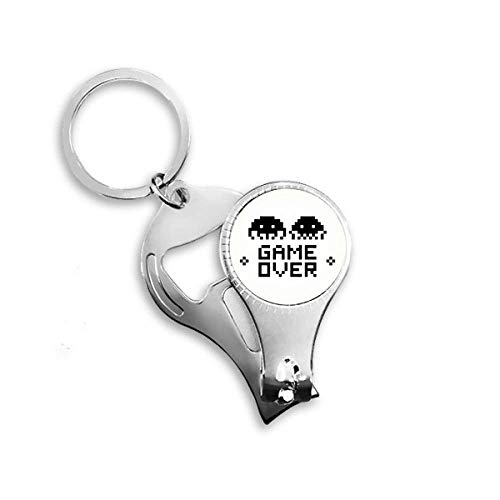 Pince à ongles pixel Game Over avec porte-clés geek rétro pour les doigts - 2