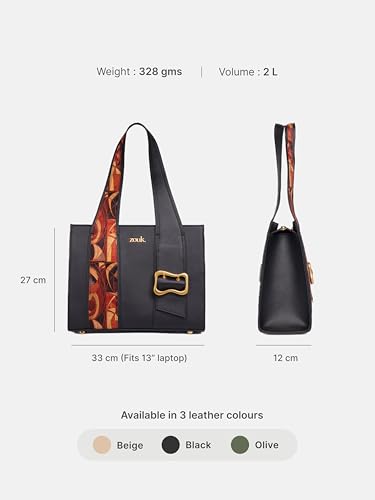 Image of ZOUK Kalki Office Bag for Women |Vegan Leather | Twin Gadget Compartments | Fits 13-Inch Laptop + iPad | Concealed Zipper Pocket