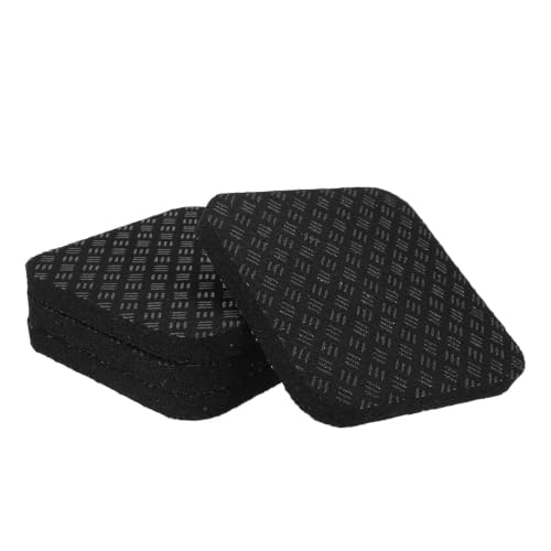 4 piezas de almohadillas negras de absorción de impactos de PU para cinta de correr y bicicleta estática