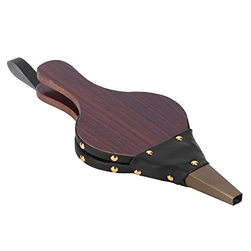 EBTOOLS Fireplace Bellows, 12 Inch Wood Bellows Fireplace Blower Manual Wood Air Blower with Hanging Strap for Outdoor Camping BBQ Grill