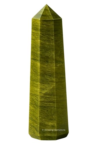La Vesuvianite Crystal Tower solleverà e purificherà l'energia (se il suo punto non è danneggiato), quindi puoi posizionarla in qualsiasi area che deve essere rienergizzata con una forte energia. La lunghezza di questa torre / bacchetta / obelisco / punta è da 5 cm a 7,5 cm e la larghezza è di 2 cm.