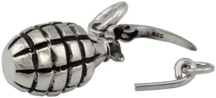 Vista 2 de WithLoveSilver - Colgante de granada de mano de plata de ley 925