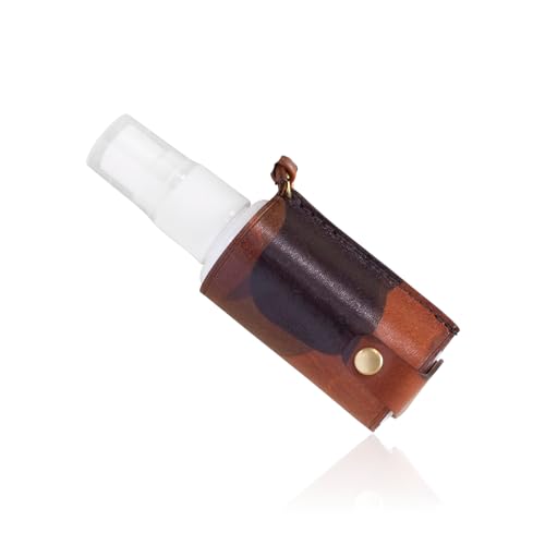 [artigianoworks] スプレーボトル 携帯用 30mlボトル付き イタリアンレザー プラスチック製 霧吹き 容器 旅行 出張用 カモオレンジ apo-19bu