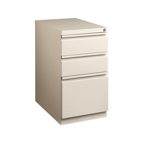 STAPLES 375798 3-Drawer Mobile Pedestal File Cabinet Putty (20-Inch)