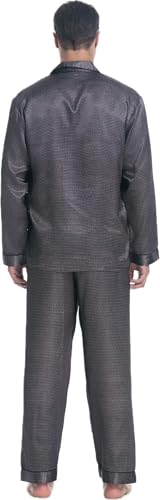 Lavenderi Men's Long Sleeve Silk Satin Pajama Set, Silky Pajamas Sleepwear4