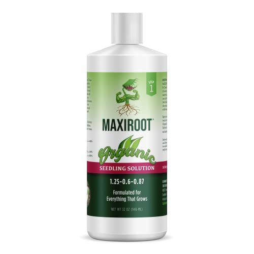MAXIROOT Organic Seedling Solution, Liquid Fertilizer for Seedlings, Cuttings & Clones – Natural...
