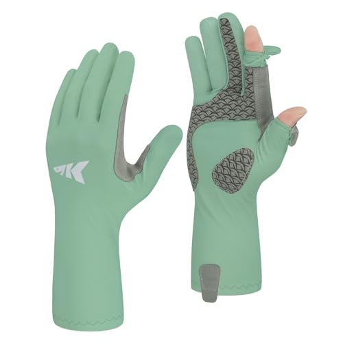 KastKing Sol Armis Pro UPF50+ Fishing Gloves -Quick-Dry,Full Finger UV Protection Gloves Sun Protection Gloves Men Women for Outdoor,Hunting