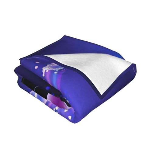 Couverture micro-polaire violette imprimé papillon plaid flanelle lit canapé 2 tailles - 4