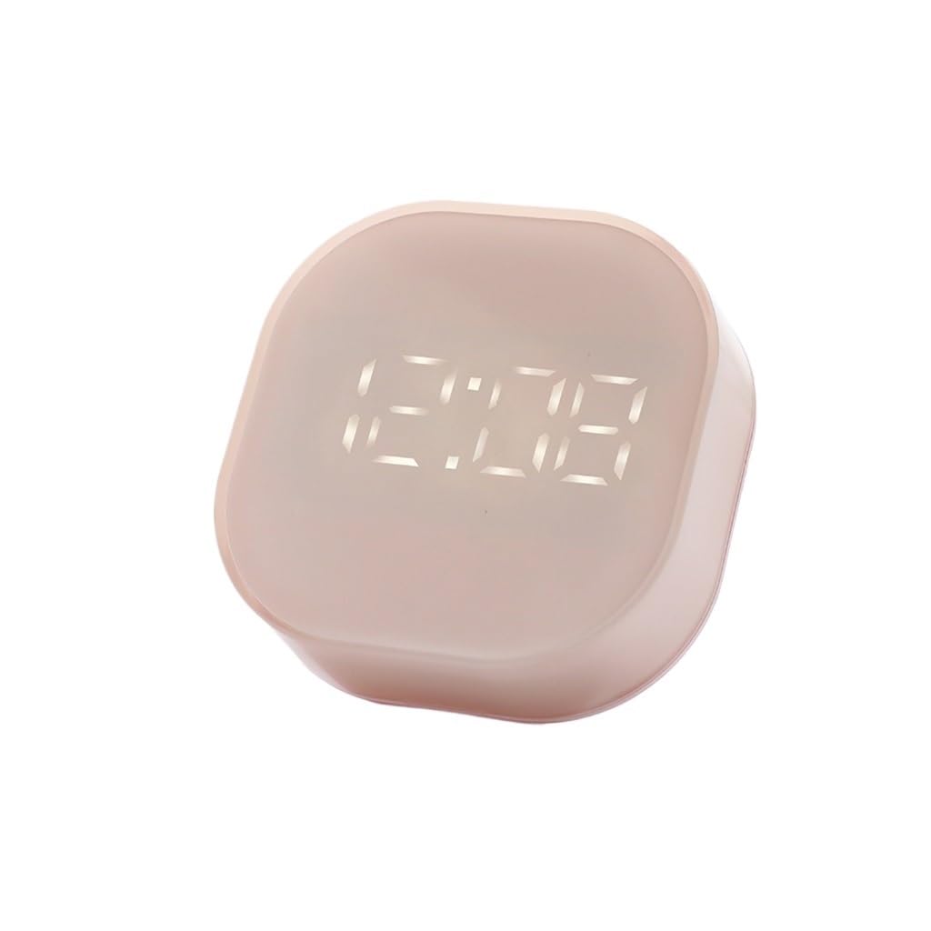 HRWLY Electronic Square Silent Bedside Alarm Clock Intelligent Temperature Sensing Desk Home Decor(D)